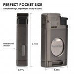 The Aurora — Torch Lighter with Integrated Cutter (Gray)