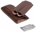 The Carry — 2-Cigar Leather Case with Cutter (Brown)