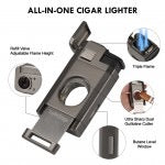 The Aurora — Torch Lighter with Integrated Cutter (Gray)