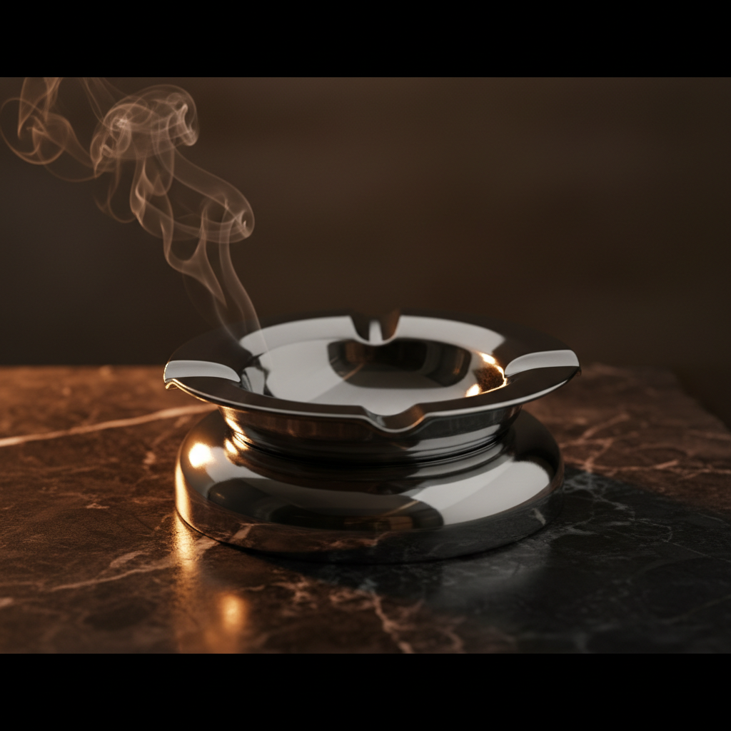The Crown Polished Chrome 4-Rest Cigar Ashtray by Legacy Cigar Lounge