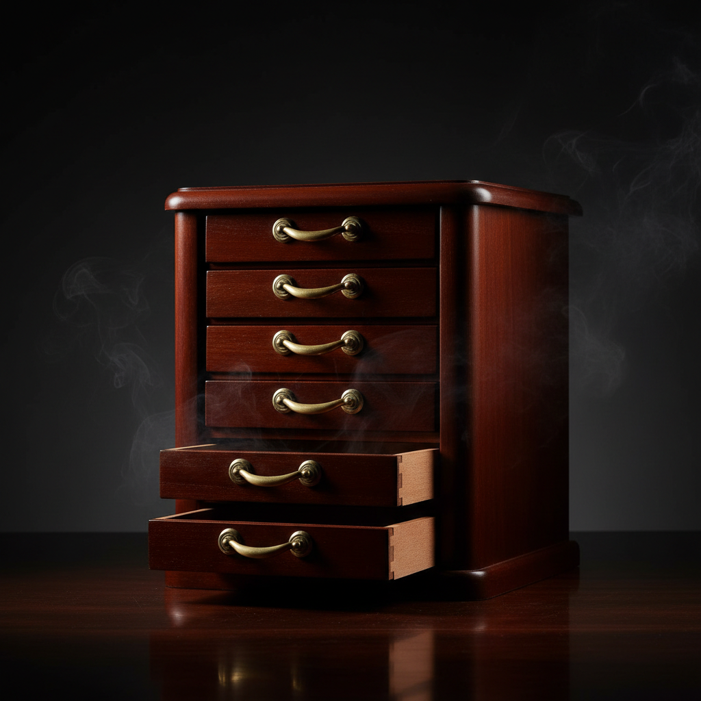The Archive Cherry Wood Drawer Humidor Cabinet by Legacy Cigar Lounge